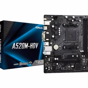 Asrock A520M-HDV pagrindinė plokštė Socket AM4 micro ATX