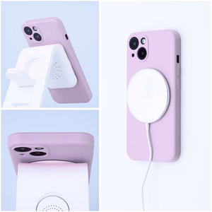 Dėklas Silicone Mag Cover (MagSafe) skirtas iPhone 14 Pro rožinis