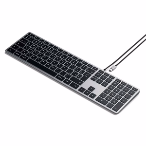 Satechi Slim W3 Wired laidinė USB-C QWERTY klaviatūra, ST-UCSW3M, space gray