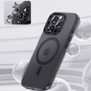 Benks magnetinis Lucid Armor dėklas (B065) Iphone 16 Pro telefonui juodas (su kameros valdymo mygtuku)