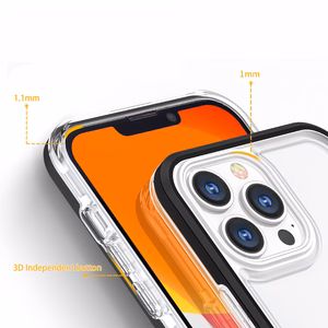 Skaidrus 3in1 dėklas iPhone 14 Plus silikoninis dangtelis su rėmeliu raudonas
