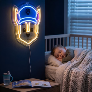 Pakabinama neoninė LED dekoracija ant organinio stiklo Paw Patrol – Chase OW-130346