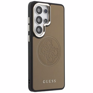 Guess dėklas Perforated Logo MagSafe skirtas Samsung Galaxy S26 Ultra rudas