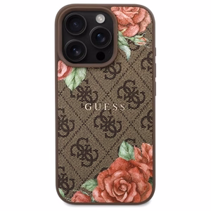 Guess GUHMP16XP4ROPEMCW iPhone 16 Pro Max 6.9" kietasis dėklas brūnas 4G Flowers Print MagSafe