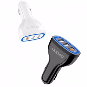 Automobilinis įkroviklis Dudao "R7S" baltas 18W (1xQC3.0 / 2xUSB)
