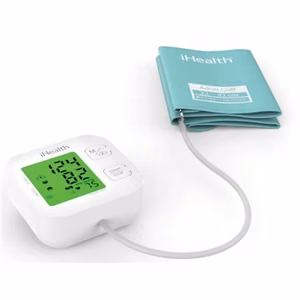 iHealth Track KN-550BT White/Blue Calculation of blood pressure (systolic and diastolic), Calculation of heart rate 4 Wireless Bluetooth connection Automatic Weight 438 g