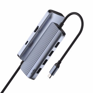 Cudy UH500 – USB-C hub, USB 3.2 Gen 1, grey/silver