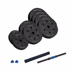 REBEL ACTIVE Adjustable bituminous dumbbell with connector 1x20kg