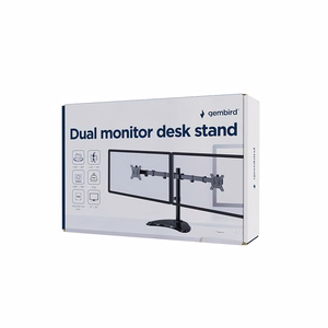Gembird MS-D2ST-02 monitoriaus stalo stovas (pasukamas, pakreipiamas, pasukamas), 13–32 colių, juodas