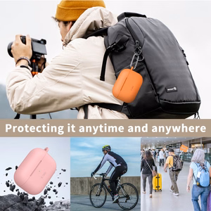 "Tech-Protect" silikoninis dėklas su kabliuku, skirtas "AirPods Pro" - rožinis