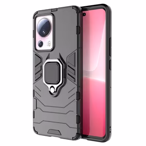Ring Armor чехол для Xiaomi 13 Lite броневая крышка магнитный держатель кольцо чёрный