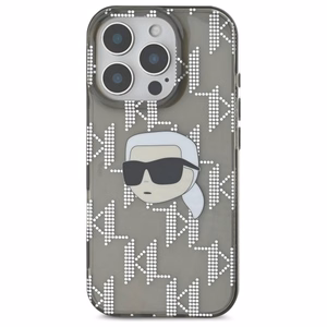 Karl Lagerfeld IML Karl galvos elektropluotas iPhone 16 Pro dėklas - juodas
