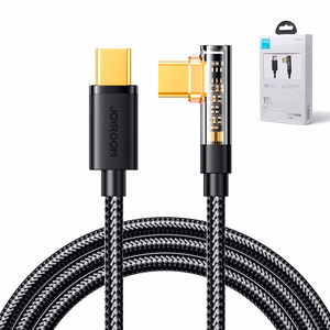 USB кабель Joyroom угловой (S-CC100A6) "USB-C (Type-C) - USB-C (Type-C)" (100W 1.2m) чёрный