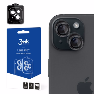 Tempered glass for camera 3mk Lens Pro Apple iPhone 15 black