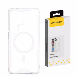 Wozinsky Skaidrus kampinis dėklas Magnetinis Samsung Galaxy S25+ Permatomas