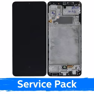 LCD Ekranas skirtas Samsung A325 A32 4G Juodas Su Rėmu (Service Pack)