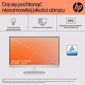 HP 24-cr0332nw AMD Ryzen™ 7 7730U 60,5 cm (23,8") 1920 x 1080 pikselių viskas viename kompiuteris 16 GB DDR4-SDRAM 512 GB SSD Windows 11 Home Wi-Fi 6 (802.11ax) Baltas
