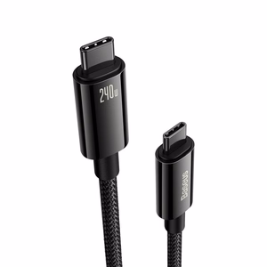 USB кабель Baseus Tungsten PD20W USB-C to USB-C 1.0m черный CAWJ040001