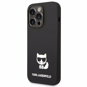 Karl Lagerfeld KLHCP14LSLCTBK iPhone 14 Pro 6.1 "kietas dėklas juodas/juodas Silikoninis Choupette Kūnas