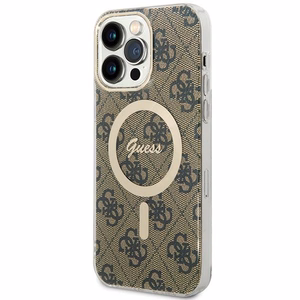 Guess IML 4G MagSafe чехол для iPhone 15 Pro Max - коричневый