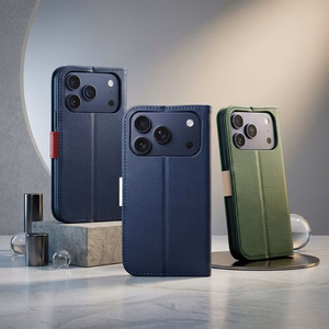 Чехол-книжка для iPhone 17 / 18 Split Book темно-синий и кремовый