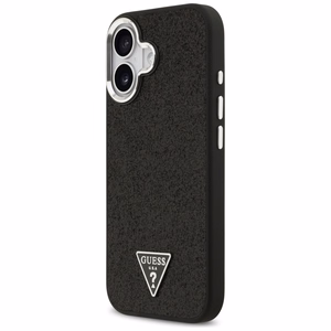 Guess Blizgus Trikampio Logotipas Magnetinis dėklas telefonui iPhone 17 - juodas