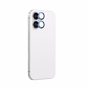 AmazingThing AR Aluminum 2 Lens Glass с рамкой для камеры для iPhone 16 / 16 Plus - синий
