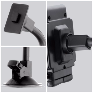 Automobilinis universalus telefono laikiklis Forcell (17cm) Long arm tvirtinamas ant stiklo, juodas