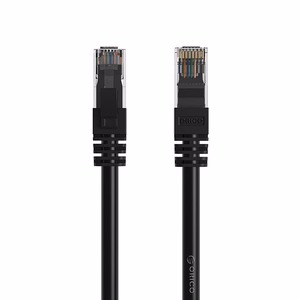 Orico PUG-C6 CAT6 1000Mbps RJ45 Ethernet tinklo kabelis LAN apvalus 40m - juoda