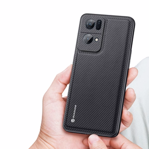 Dux Ducis Fino dėklas padengtas nailono medžiaga Oppo Reno7 Pro 5G juodas