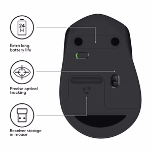 LOGITECH M330 SILENT PLUS JUODA pelė