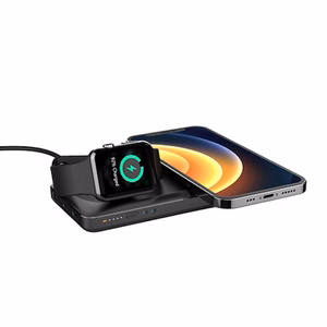VEGER Išorinė baterija 10000 mAh su belaidžiais įkrovikliais, suderinama su MagSafe PD QC3.0 3A 22,5W MagMulti (W1156) juoda
