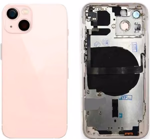 Originalus rožinis iPhone 13 galinis dangtelis su NFC įkrovimo šleifu ir mikrofonu (naudotas, B klasė)