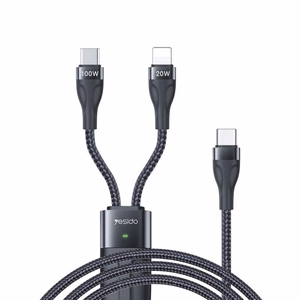 Yesido кабель CA87 100W USB-C/2в1 1.4м 3.5A чёрный