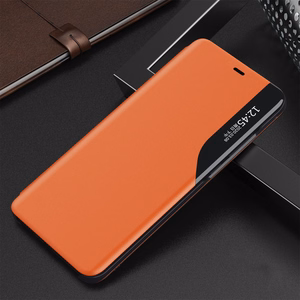 Eco Leather View Case элегантный чехол-книжка с подставкой для iPhone 13 mini оранжевый