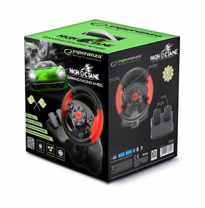 xlyne EG103 žaidimų vairas PC, Playstation 2, Playstation 3 skaitmeninis juodas, raudonas