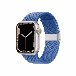 Плетёный ремешок Crong Wave Band для Apple Watch 44 / 45 / 46 / 49 мм, синий