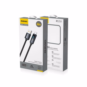Dudao L7T Кабель USB-A - USB-C 66W с LED-дисплеем 1m - чёрный