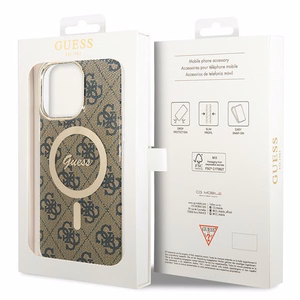 Guess IML 4G MagSafe чехол для iPhone 15 Pro Max - коричневый