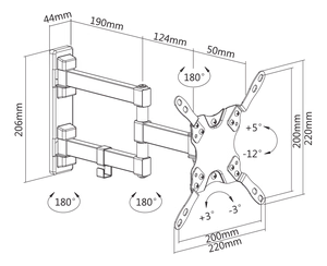 Kruger&Matz universal wall mount for 13–42 inch LED TVs, vertical and horizontal adjustment