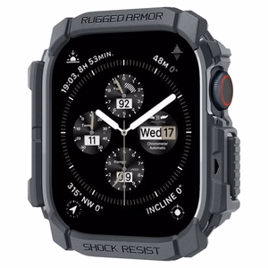 Spigen Rugged Armor dėklas Apple Watch 10 46mm laikrodžiui - pilkas