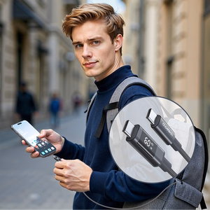 Choetech XCC-1068 PD 60W USB-C — USB-C кабель с дисплеем 1.2 m — чёрный