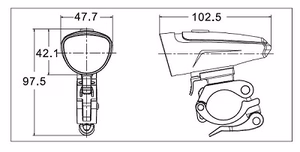 Priekinis dviračio žibintas 30lux, LED, 3xAAA, IPX5
