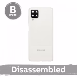 Back Cover Compatible With Samsung A125 A12 / White / with camera lens 100% original (9/10 disassembled)