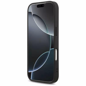 Guess PU Fixed Glitter 4G Metal Logo case for Apple iPhone 18 Pro, Black