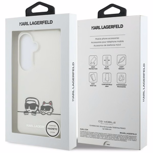 Karl Lagerfeld dėklas IML Peekaboo Karl ir Choupette MagSafe skirtas Samsung Galaxy S26 Plus skaidrus