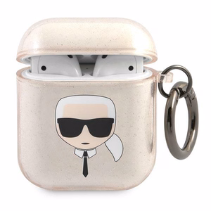 Karl Lagerfeld Glitter Karl's Head чехол для AirPods 1/2 - золотой