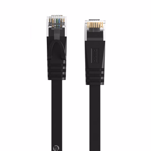 Orico PUG-C7B CAT7 10Gbps RJ45 Ethernet tinklo kabelis internetinis LAN plokščias 10m - juodas