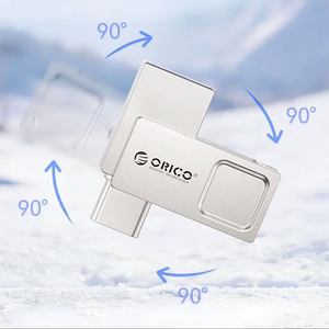 Orico U301 USB atmintinė, 128 GB, USB-A/USB-C, USB 3.2 Gen 1, sidabro spalvos