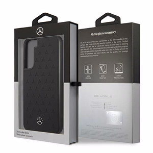 Mercedes Leather Stars Pattern Case for Samsung Galaxy S22+ - Black